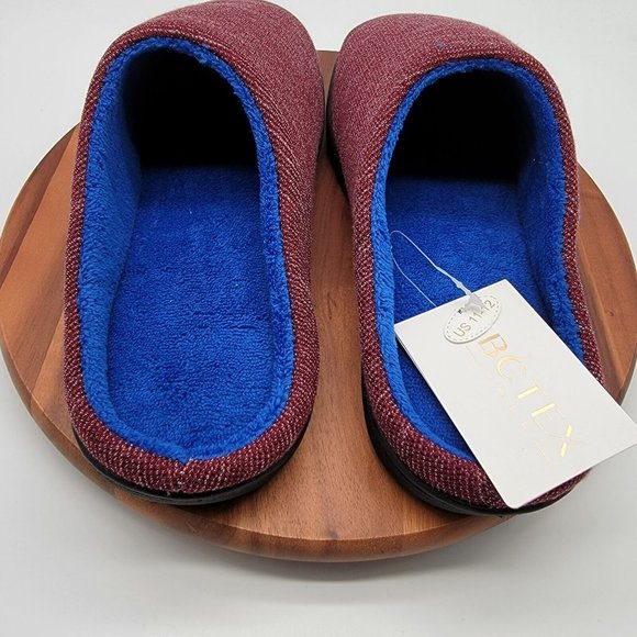 NWT BCTEX Coll Burgundy Cushioned Soft Slip On Cozy Comfy House Slipper - Picture 3 of 13